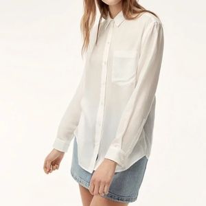 Aritzia Wilfred Free Daphne White Button Up